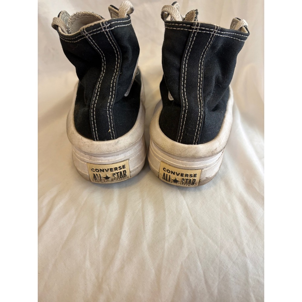 Converse Chuck Taylor All Star Move Platform High Top Black Rhinestone Heart 8 - Picture 3 of 7